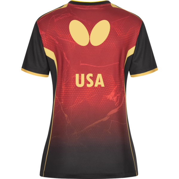 Butterfly Table Tennis 2024 Team USA Lady Shirt - Red - Back
